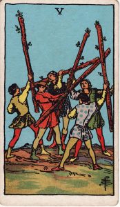 5 of Wands Tarot Meaning and Interpretation